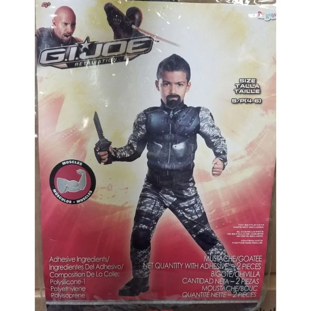 GI Joe Retaliation Roadblock Classic Muscle Child Costume Size Small (4-6) New